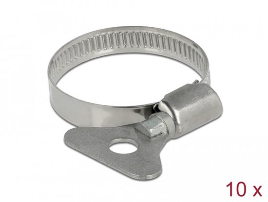 Delock Butterfly Hose Clamp 25 - 40 mm 10 pieces metal van Merkloos