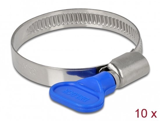 Delock Butterfly Hose Clamp 32 - 50 mm 10 pieces blue van Merkloos