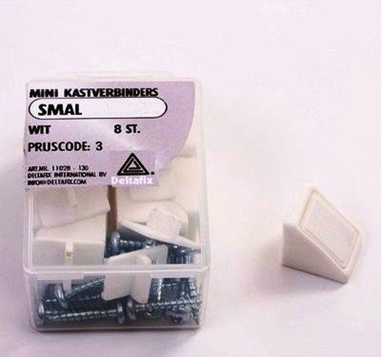 Deltafix kastverbinder mini wit smal x 2 cm x 2 gat 8 st. van Deltafix