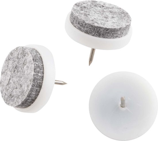Deltafix viltglijder met schroef / grijs vilt / houder lichtgrijs grijs 28 mm 12 st. van Deltafix