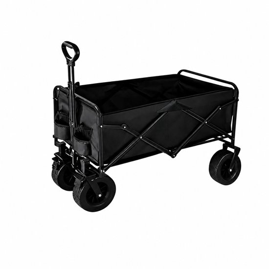DeltaMerch Bolderkar XL - Opvouwbaar - 180KG Draagkracht - Draaibare Wielen - 95 x 57 x 96 CM - Verstelbaar - Zwart
