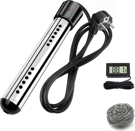 Deluqse Dompelaar - 3000W - Emmerdompelaar - Dompelaar voor Zwembad - Reisdompelaar - Met Staalspons en Thermometer - Dompelaar Waterkoker - Zwembad Verwarming - Water Verwarmer van Deluqse