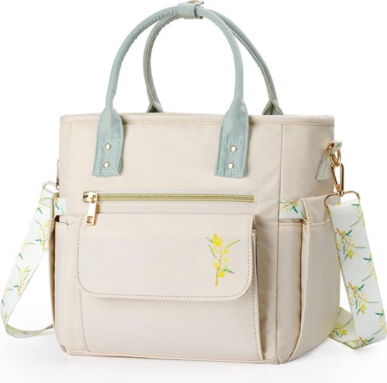 Deluxe lunchtas voor vrouwen - lekvrije geïsoleerde koeltas geweldig cadeau voor vrouwen waterdichte meervoudige tas lunchtas met afneembare riem voor het werk / picknick, populier van Deluxe