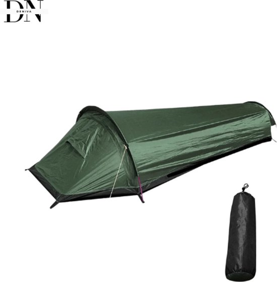 Deniva - Tunneltent - Kampeer Tent - Backpacktent - Eenpersoons - Waterdichte - Lichtgewicht - 0,75 KG - Draagbaar - 72-uur Nood van Merkloos
