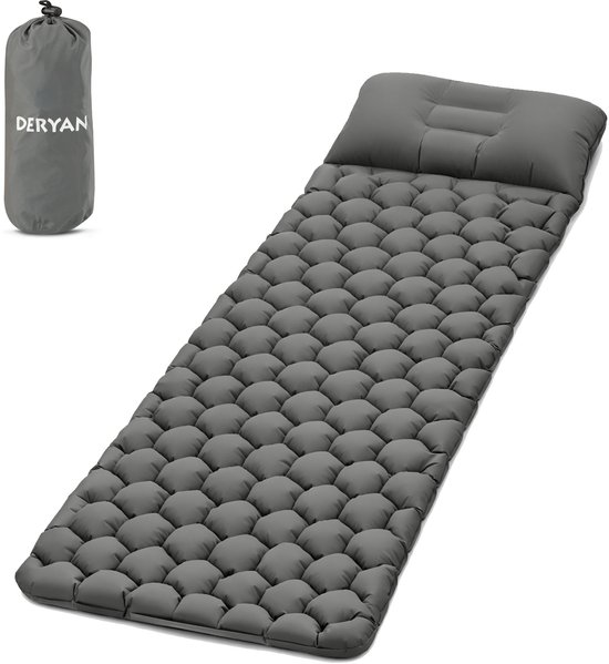 Deryan Air Bed - Opblaasbare camping bed - Grijs - Inclusief tas van Merkloos