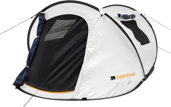Deryan Dome Pop Up Tent - 2 Persoons - Anti-UV 50+ - Cream van Deryan
