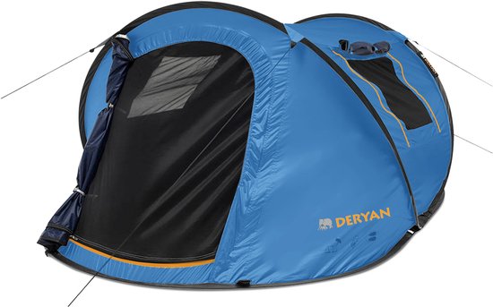 Deryan Dome Pop Up Tent - 2 Persoons - Anti-UV 50+ - Navy van Deryan