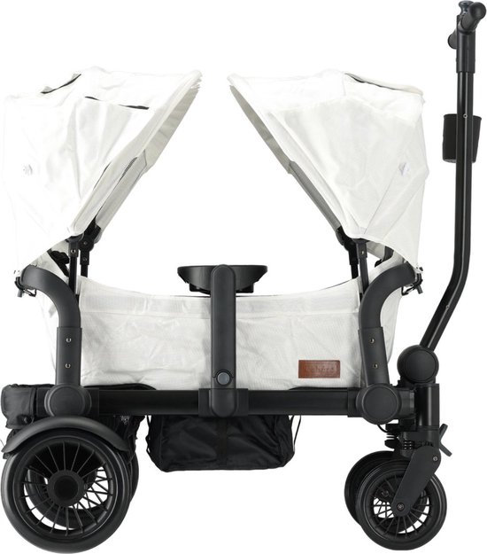 Deryan Lebere Luxe bolderkar - Duo buggy - tandem buggy - opvouwbaar - inklapbare bolderwagen - duo kinderwagen - Cream van Merkloos