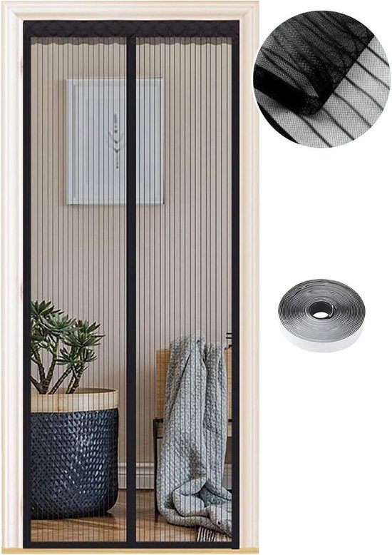 Deur Vliegengaas Magnetisch Insectenwerend 130 x 210 cm - Magneetgordijn voor Balkondeur Woonkamer Terrasdeur - Klittenbandmontage screen door
