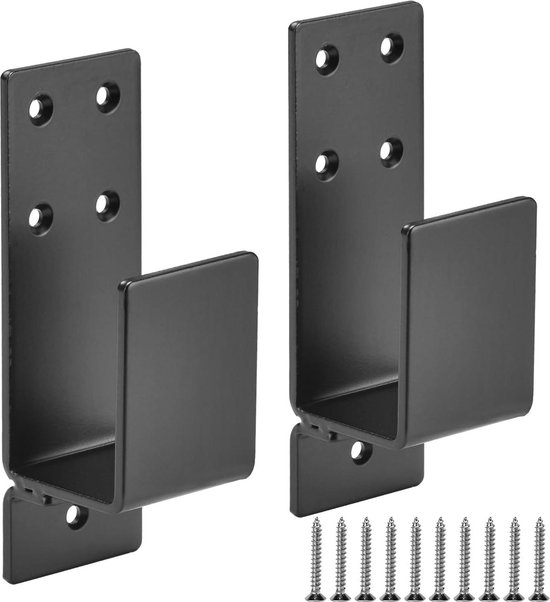 Deurbarricade-klemmen - 2 stuks U-hoek metalen houder - Versterkte deursloten huisbestendige veiligheidsondersteuning - Schuur garage