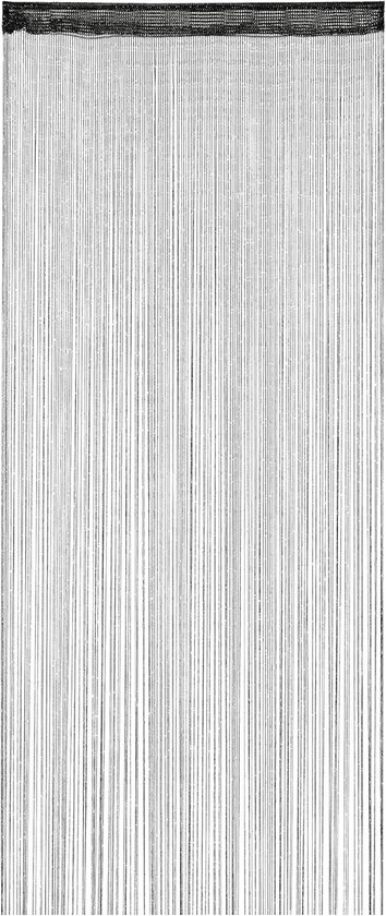 Deurgordijn - 100 x 200 cm - Vliegengordijn - Glitter Klamboe - Anti-vliegendeurgordijn - Met zilverdraad - Draadgordijn - Siergordijn - Horgordijn - Transformeer elke ruimte met elegantie - Zwart van Merkloos