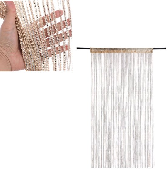 Deurgordijn met kwastjes - Horgordijnen - voor ramen, thuis, terras, slaapkamer, bruiloft, restaurant, ideale ruimteverdeler, decoratieve kwastjes - Achtergrond decoratie horgordijnen -1*2 meter - Houd vliegen weg van Merkloos