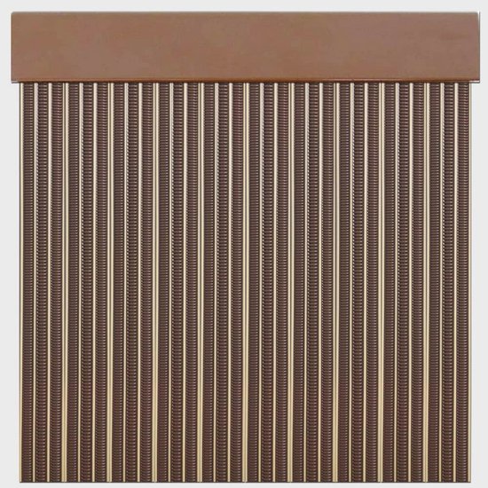 Deurgordijn van PVC met Aluminium Stang - Brown Beige - 100 cm x 210 cm