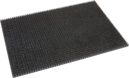 Deurmat Kunstgrasvezel - 60x40 Cm - Grijs van Superfrost