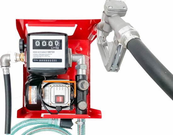 Diesel transferpomp 230V manuele teller en pistool MW Tools POT22060F van Merkloos