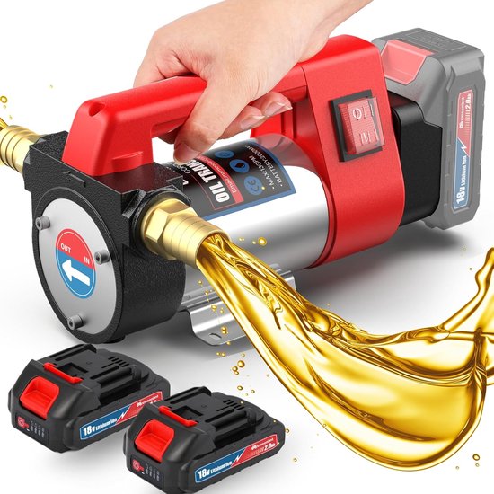 Diesel transferpomp draadloos accu brandstofpomp met 50 L/min draagbaar zelfaanzuigend 260W 12V