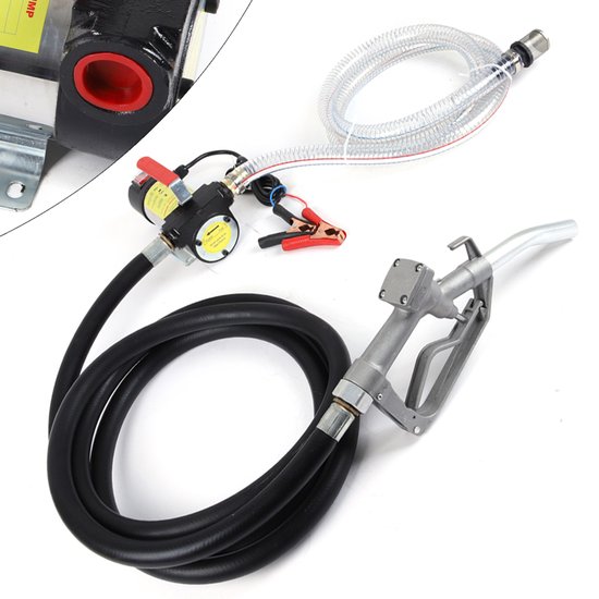 Dieselpomp Zelfaanzuigend - 12V 175W Vermogen - 45 L/min Capaciteit - Gietijzer Materiaal - Zwart - Brandstofpomp