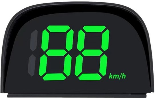 Digitale GPS-snelheidsmeter, USB plug-and-play, universeel HUD-head-updisplay, geschikt voor fietsen en auto's, eenheid is kilometers per uur. van Merkloos