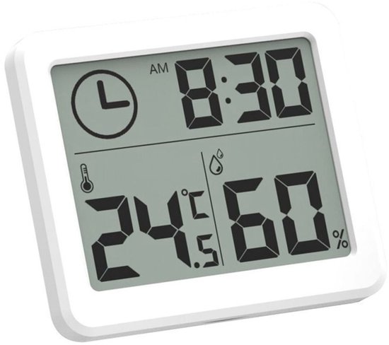 Digitale thermometer en hygrometer voor baby's, kantoor, wit, smart home, elektronische digitale thermometer en hygrometer van Merkloos