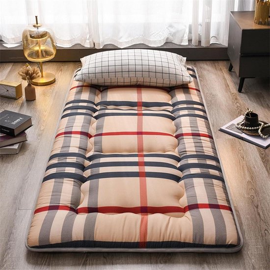 Dikke antislip futonmatras - opvouwbare veermatras voor twin/full/queen/king - ideaal voor gebruik op de camping en slaap in Japanse stijl (volledige grootte: 120 x 200 cm)