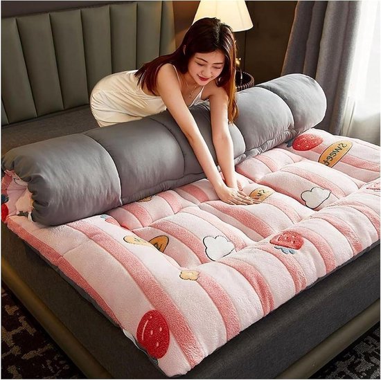 Dikke Futon Matras - Japanse Tatami Mat - Gasten Verblijf - Opvouwbaar en Draagbaar - 150 x 200 cm - A