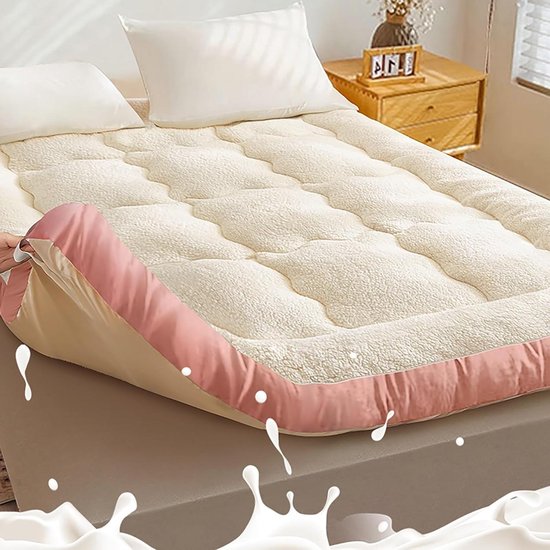 Dikke Futon Matras - Vloermat Slaap - Comfortabel Slapen - Opvouwbaar Ontwerp - 90x190 cm - Naturel