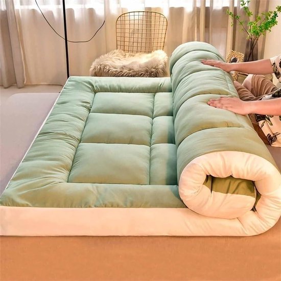 Dikke Futonmatras - Japanse Vloermat - Comfortabel Slapen - Drukverlagend Ontwerp - 90 x 200 cm - Grijs