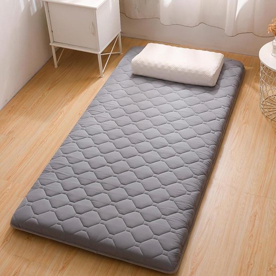Dikke Futonmatras - Opvouwbaar Bed - Comfortabel Slapen - Antislip Ontwerp - Eenpersoons - Grijs