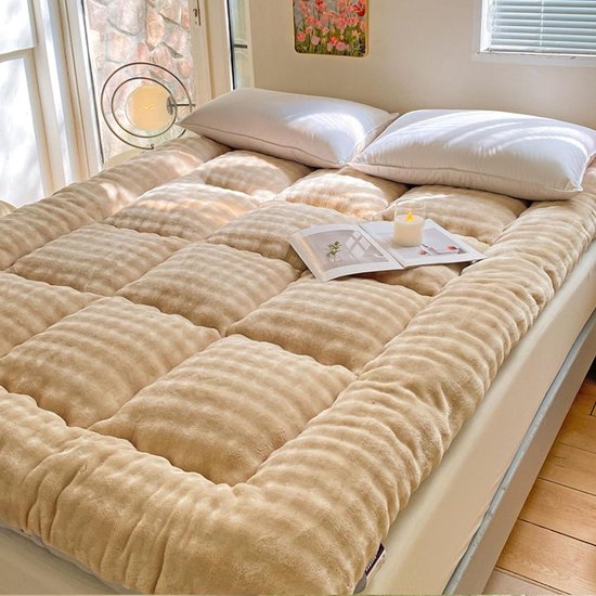 Dikke futonmatras - Opvouwbaar matras - Comfortabel slapen - Gelijkmatige vulling - 90 x 200 cm - Bruin