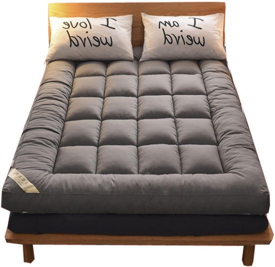 Dikke futonmatras - Opvouwbare slaapmat - Comfortabel slapen - Drie dimensionaal patroon - 10 cm dik - Wit