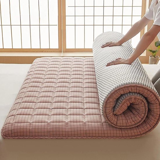 Dikke Japanse Futon - Opvouwbare Slaapmat - Comfortabel Slapen - Past Zich Aan - 100x200cm - Plaid