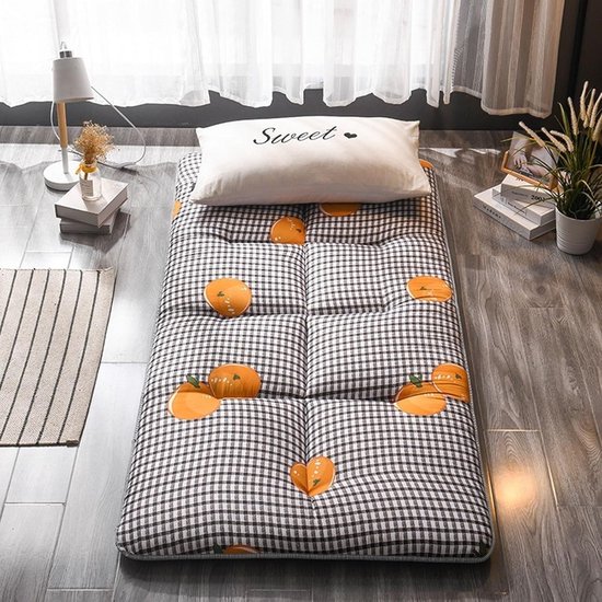 Dikke Japanse futonmatras - opvouwbare veermatras voor twin/full/queen/kingsize, ideaal voor thuis en camping, enkele maat (90 x 200 cm), comfortabel vloerbeddengoed