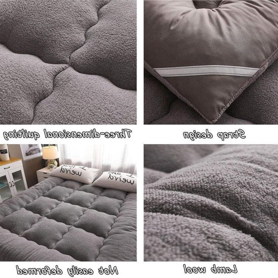 Dikke Matras - Japanse Futon - Comfortabel Slapen - Ademend Vocht afvoerend - 90 x 200 cm - Wit