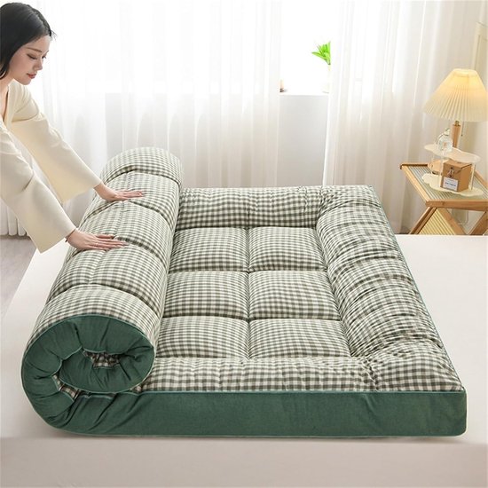 Dikke Vloermatras - Oprolbare Futon - Kamperen en Slapen - Ademend en Comfortabel - Dubbel XL - Grijs