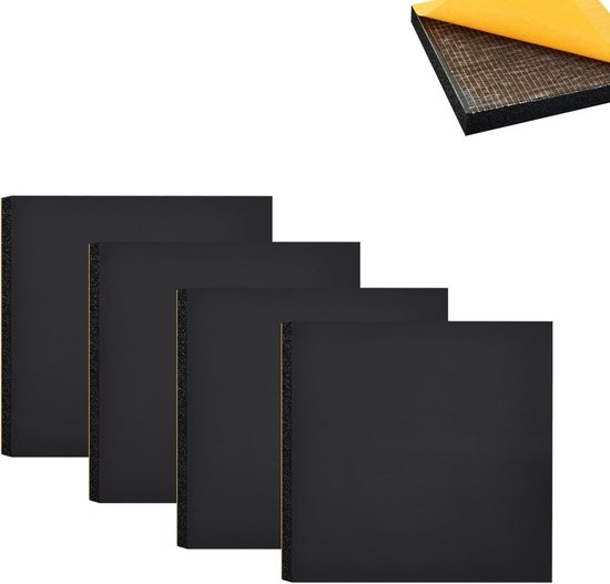 Dikke Zelfklevende EVA Foam Vloerbeschermers en Meubelpads, Antislip Isolatie en Trillingsdemping (10mm Dikte - 150x150mm, 4 Stuks)