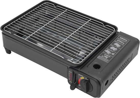 DIMICO - Gas BBQ barbecue camping kooktoestel - 2.2kW - Draagbare LPG/Butaan Grill - Met Draagtas, 2 Grillroosters en Piëzo Ontsteking - Outdoor van Merkloos