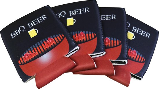 Dinilu - 4 x Blikjeskoelers "BBQ Beer" voor 33cl Blikjes van Dinilu