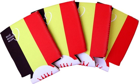 Dinilu - 4 x Blikjeskoelers Belgische Vlag voor 33cl Blikjes van Dinilu