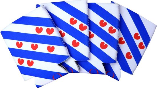 Dinilu - 4 x Blikjeskoelers Friese Vlag voor 33cl Blikjes van Dinilu