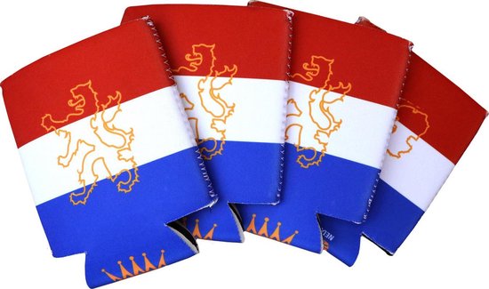 Dinilu - 4 x Blikjeskoelers Nederlandse Vlag voor 33cl Blikjes van Dinilu