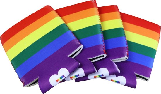 Dinilu - 4 x Blikjeskoelers Regenboogvlag voor 33cl Blikjes van Dinilu