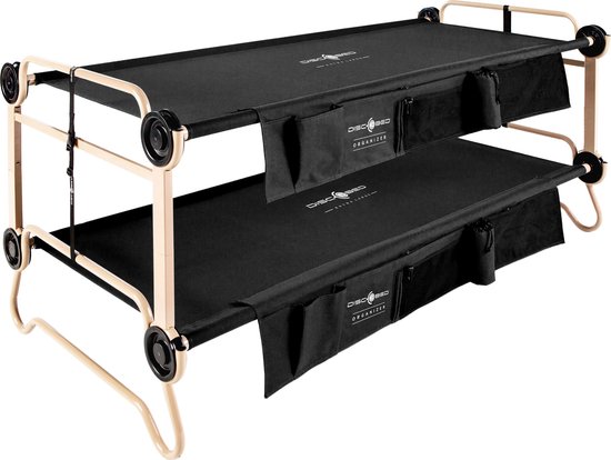 Disc-O-Bed XL met svarte side organizers van Disc-O-Bed