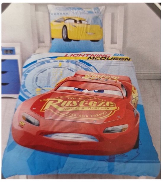 Disney Cars - Dekbedovertrek - Eenpersoons - 140 x 200 cm. - Katoen - Blauw van Disney