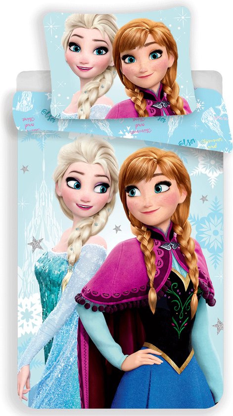 Disney Frozen Dekbedovertrek Anna & Elsa - 140 x 200 cm - Katoen - 70 x 90 cm van Disney