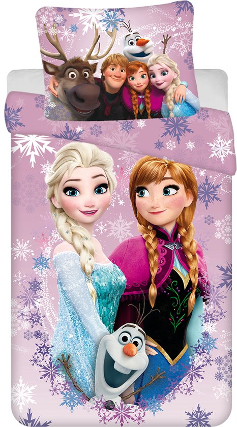 Disney Frozen Dekbedovertrek Lovely - 140 x 200 cm / 65 x 65 cm - Katoen van Merkloos