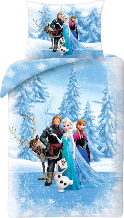 Disney Frozen Dekbedovertrek winterland - 140 x 200 cm - Katoen - 70 x 90 cm van Merkloos