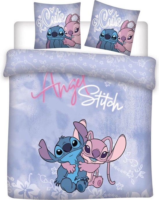 Disney Lilo & Stitch Dekbedovertrek 2 Cute- Lits Jumeaux - 240 x 220 cm - Polykatoen van Merkloos