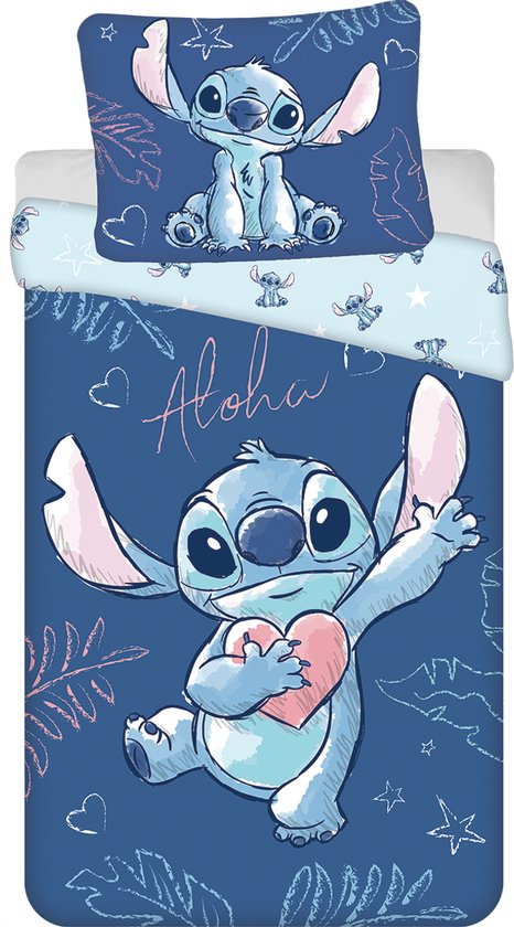 Disney Lilo & Stitch Dekbedovertrek Aloha - 140 x 200 cm + 70 x 90 cm - Katoen van Disney