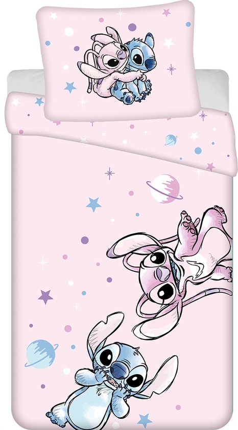 Disney Lilo & Stitch Dekbedovertrek, Universe - Eenpersoons - 140 x 200 cm / 70 x 90 cm - Katoen van Disney