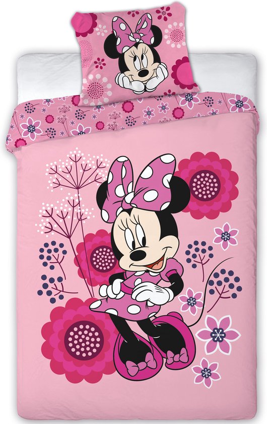 Disney Minnie Mouse Dekbedovertrek flowers - 140 x 200 cm - Polyester van Disney